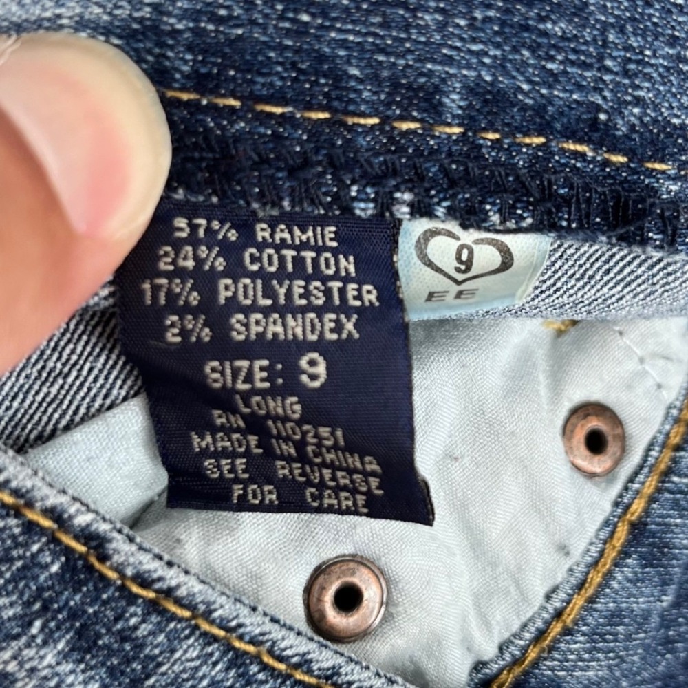 Vintage Angels Bootcut Jeans Womens 9 Long Blue Medium Wash Mid Rise Denim Y2K - Picture 5 of 10